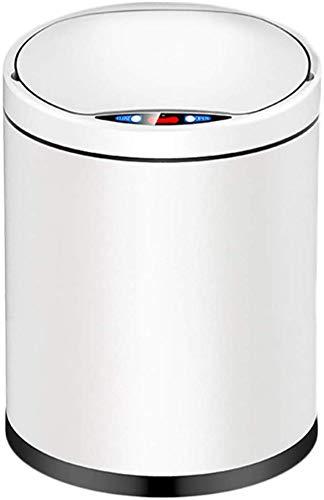 JLDN 7L/2 Gallon Automatic Touchless Trash Can with Motion Sensor - Smart Kitchen Garbage Bin with Lid, High Capacity Adjustable Waste Dustbin, White - Perfect for Home, Office, and Restaurant Use