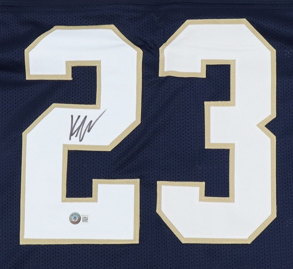 Kyren Williams Autographed Notre Dame Blue #23 Jersey - Authentic Signed Football Jersey for Collectors & Fans - Perfect for Memorabilia Displays & Game Day Outfits