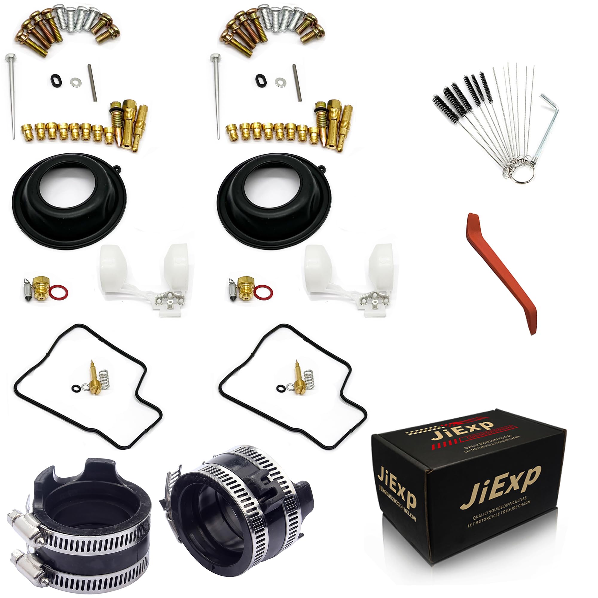 JiExp Honda Shadow VT1100 Motorcycle Carburetor Repair Kit with Intake Manifold & Vacuum Diaphragm - Complete Carb Repair Solution for VT1100 Models - Perfect for Engine Tuning & Performance Restoration