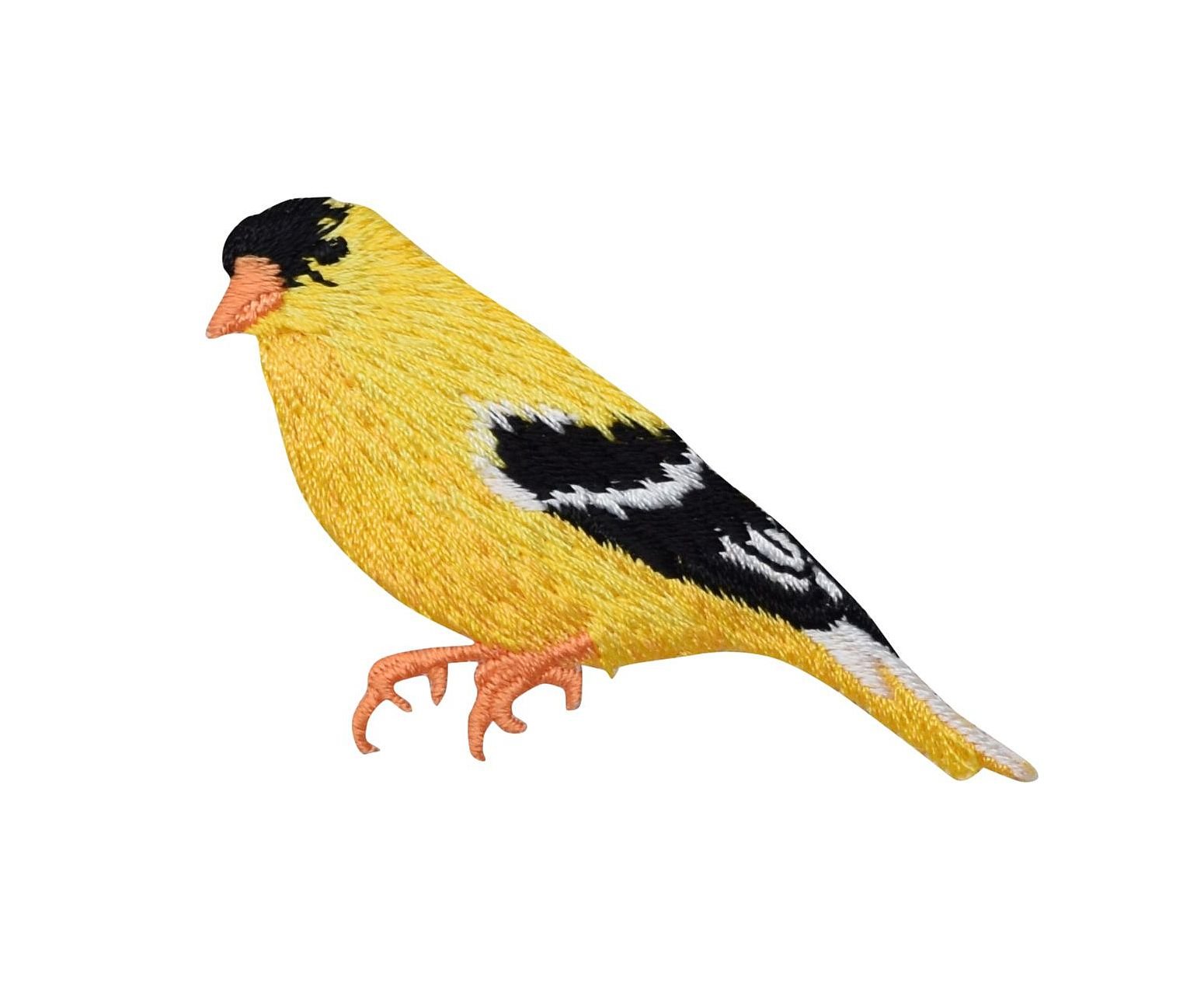 Yellow Finch Bird - Goldfinch Embroidered Iron-On Patch for Jackets, Hats & DIY Crafts | Durable & Vibrant Sew-On Applique for Clothing & Accessories