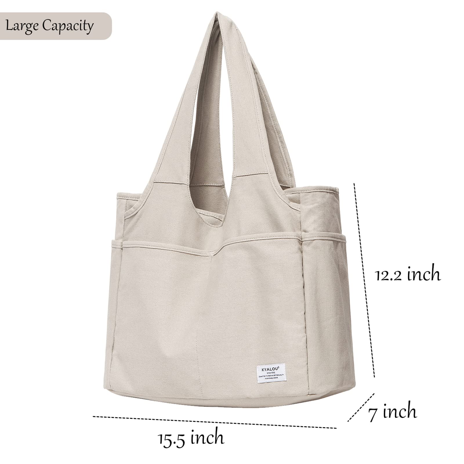 KYALOU Large Tote Bag for Women - Durable Casual Shoulder Bag for Work, Gym, Beach, Travel, Shopping & College - Perfect for Everyday Use, Grocery Hauling and Commuting