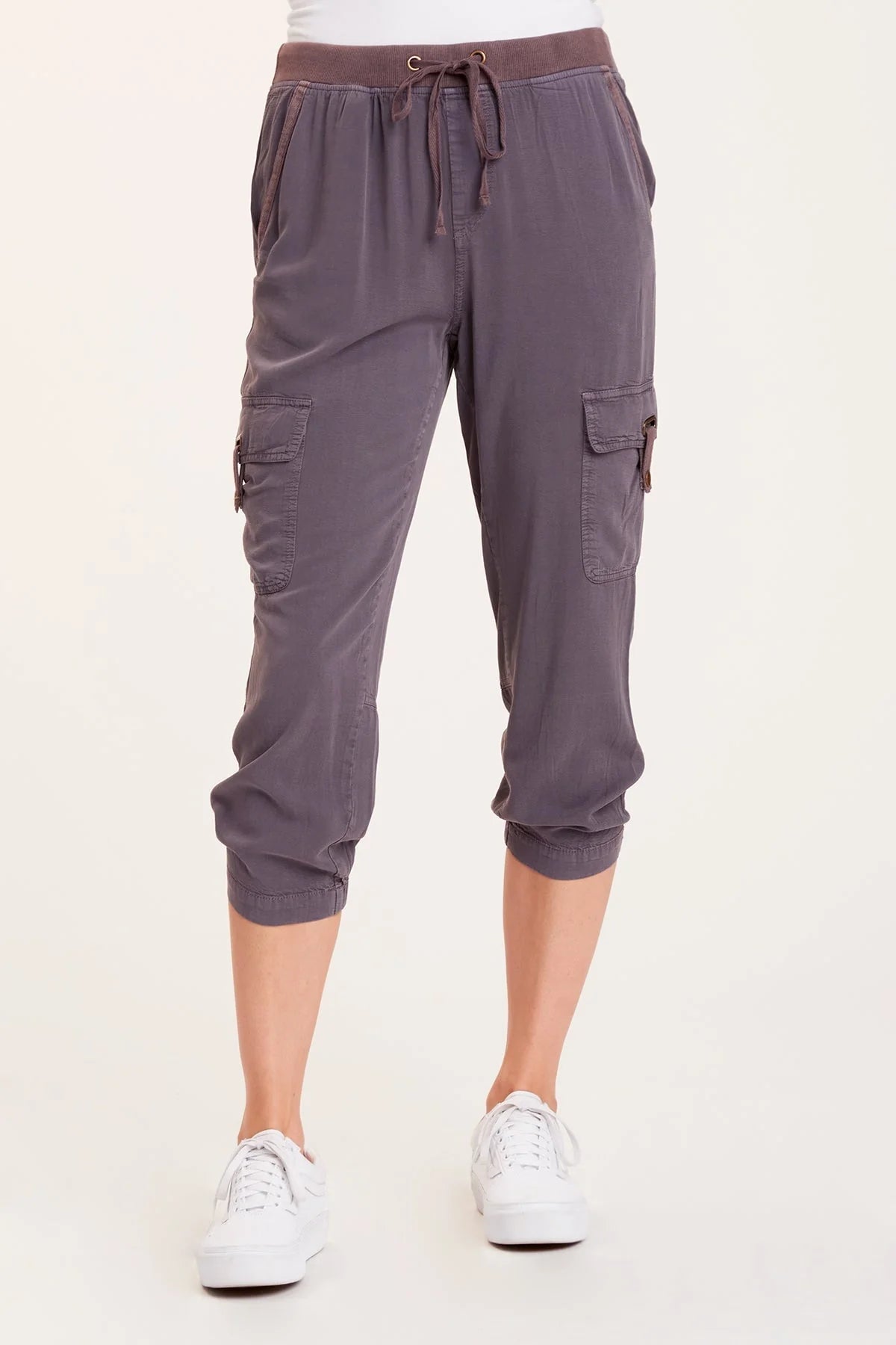 Fenton Crop Pant - Griffin Pigment Washed Women's High Waisted Casual Pants for Work, Travel & Everyday Wear