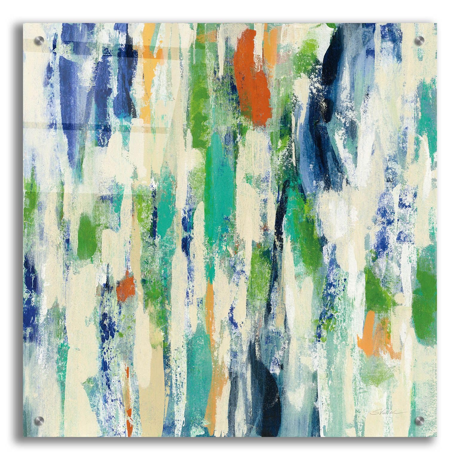 Sun Rays Acrylic Glass Wall Art by Silvia Vassileva - 24x24 Inches Modern Abstract Painting for Living Room, Bedroom & Office Decor