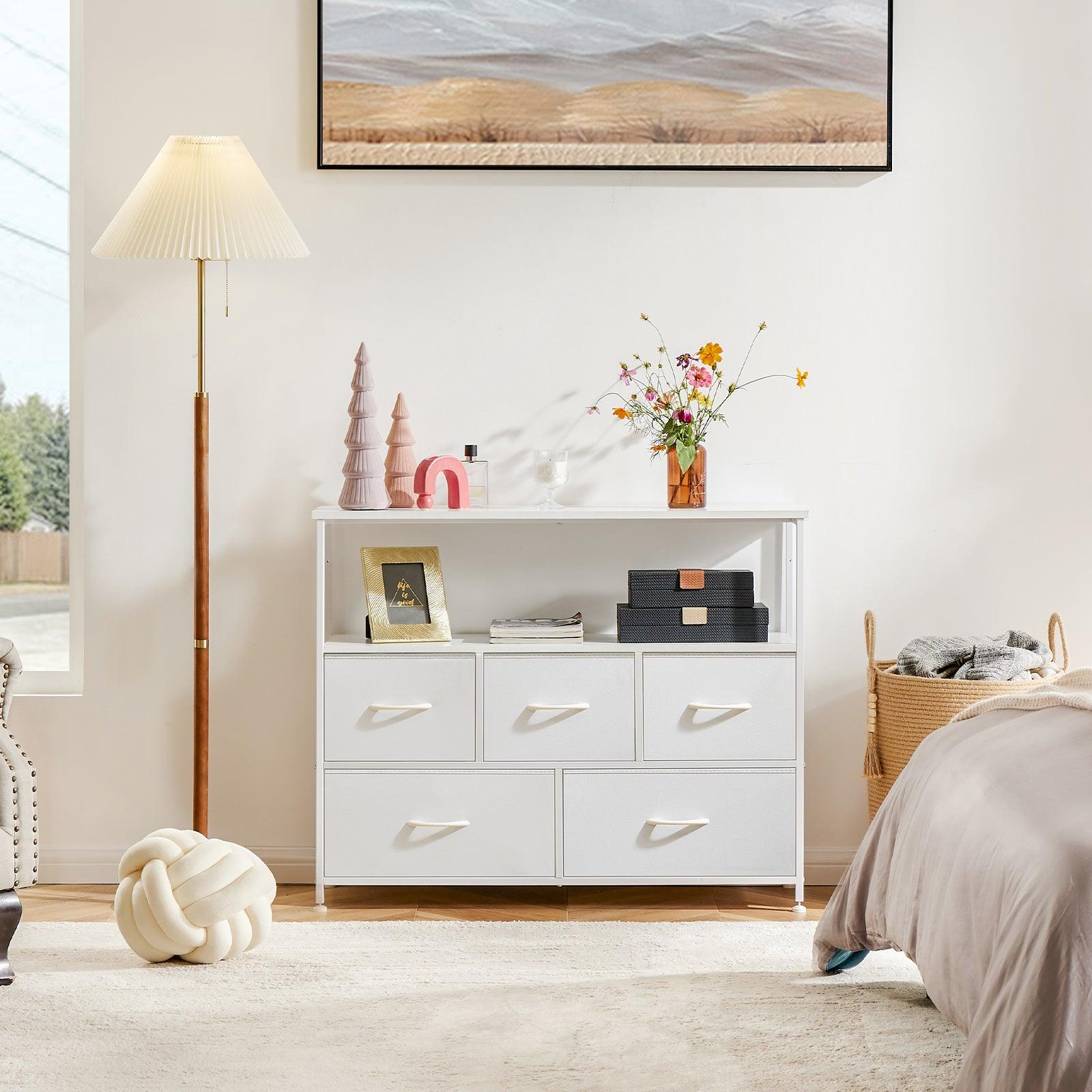 5-Drawer Fabric Dresser with Metal Frame - Bedroom Chest of Drawers for Closet Organization | Perfect for Small Spaces, Dorm Rooms & Apartment Storage