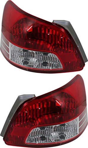 Go-Parts CAPA-Certified Replacement Tail Lights Pair for 2007-2012 Toyota Yaris Sedan - Left & Right Side Lamps with Lens & Housing (Non-Sport Package) | Perfect for Night Driving Safety & Vehicle Restoration Projects