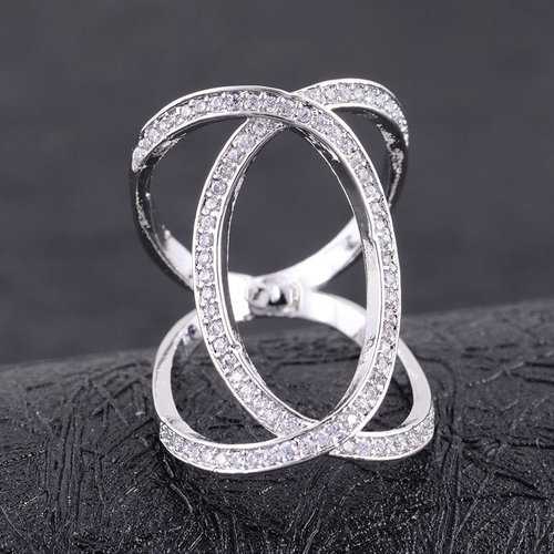 XOXO Diamond Crystal Rings for Women - Rose Gold & Silver Tone Stackable Rings - Perfect for Wedding, Anniversary, Party & Everyday Wear