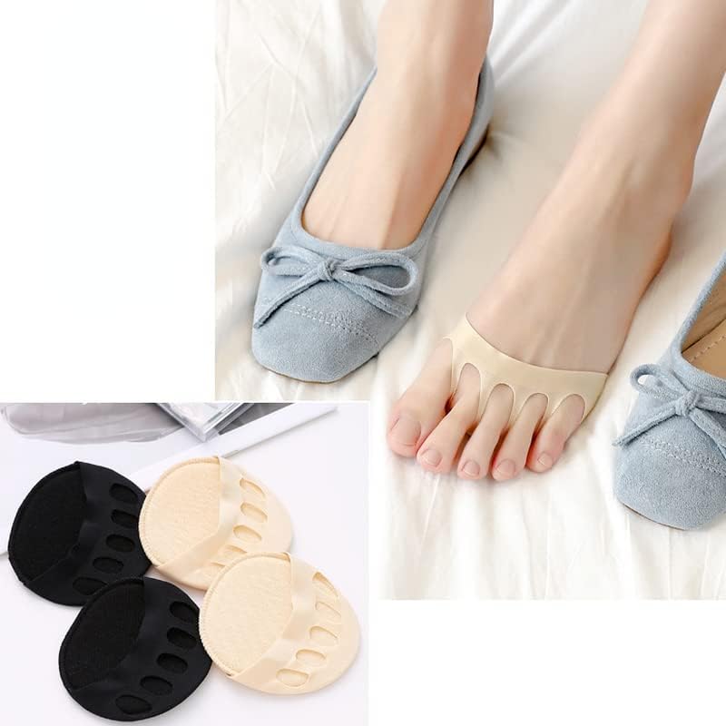 Prishva® Women's Forefoot Pads for High Heels - Non-Slip Toe Socks, Reusable Ball of Foot Cushions with Honeycomb Fabric, Metatarsal Pads & Invisible Forefoot Socks for All-Day Comfort - Perfect for Work, Parties and Special Occasions