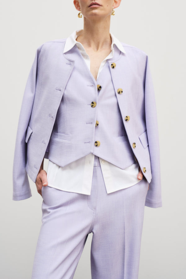 Lani Stretch Tweed Pants in Lilac & Ivory - Comfortable High-Waisted Office Pants for Women | Perfect for Business Casual, Workwear & Professional Outfits
