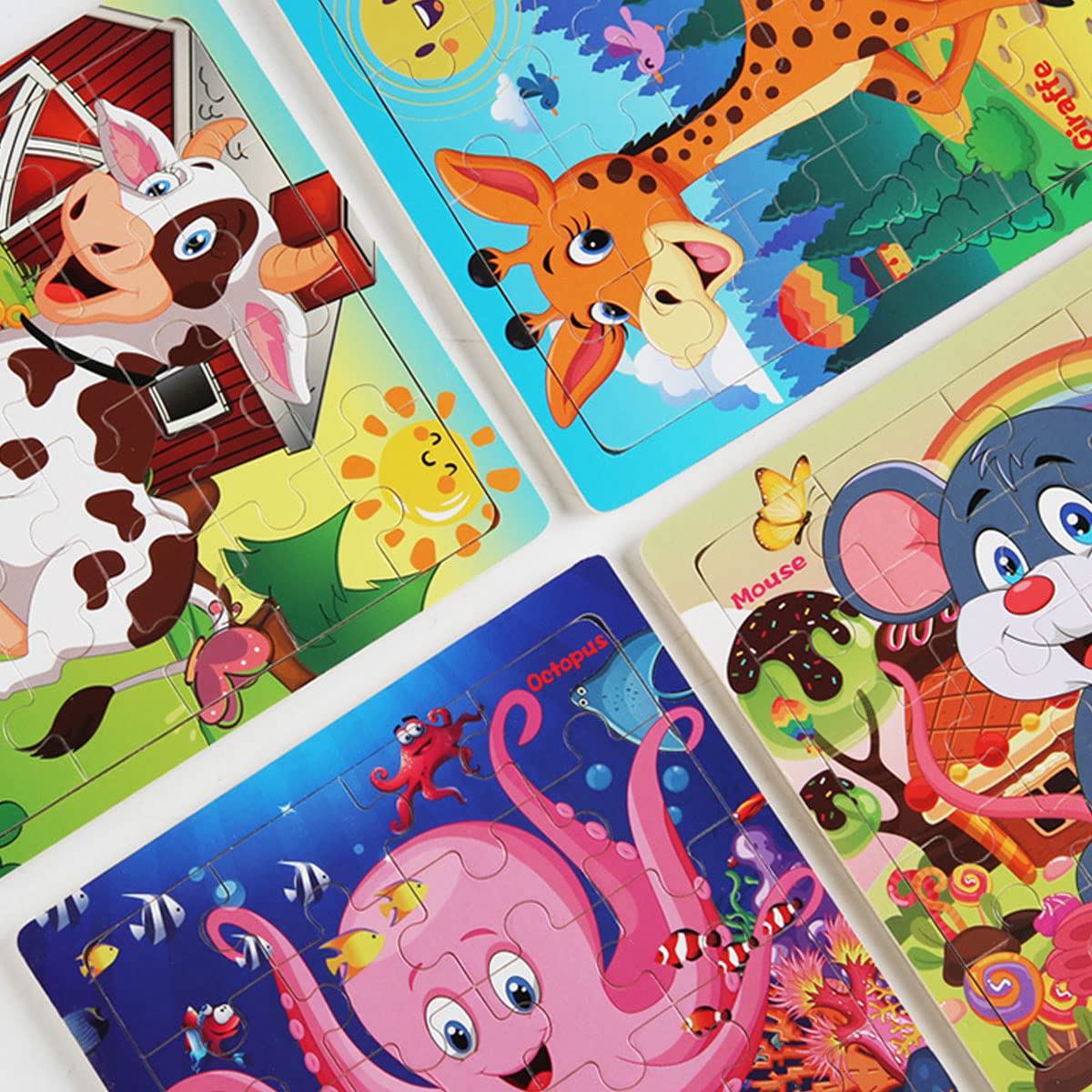 Wooden Puzzles for Kids Ages 3-5 - 6 Pack Colorful 20-Piece Learning Toys for Boys & Girls with Animals, Vehicles & Nature Themes | Brain Development & Early Education | Perfect for Preschool Playtime & Family Game Night