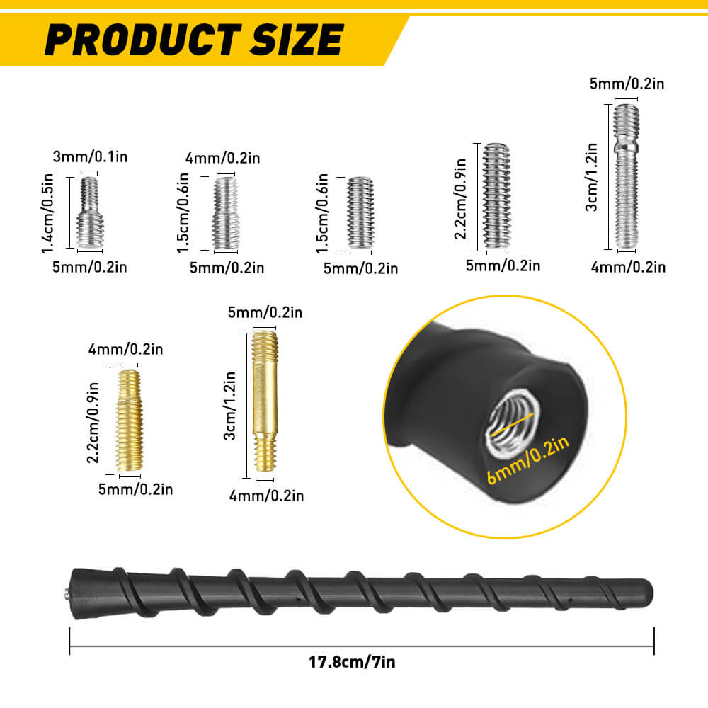 Universal Black Antenna Toppers - Waterproof PVC Rubber Car Antenna Cover for Vehicles - Perfect for Trucks, SUVs, and Classic Cars