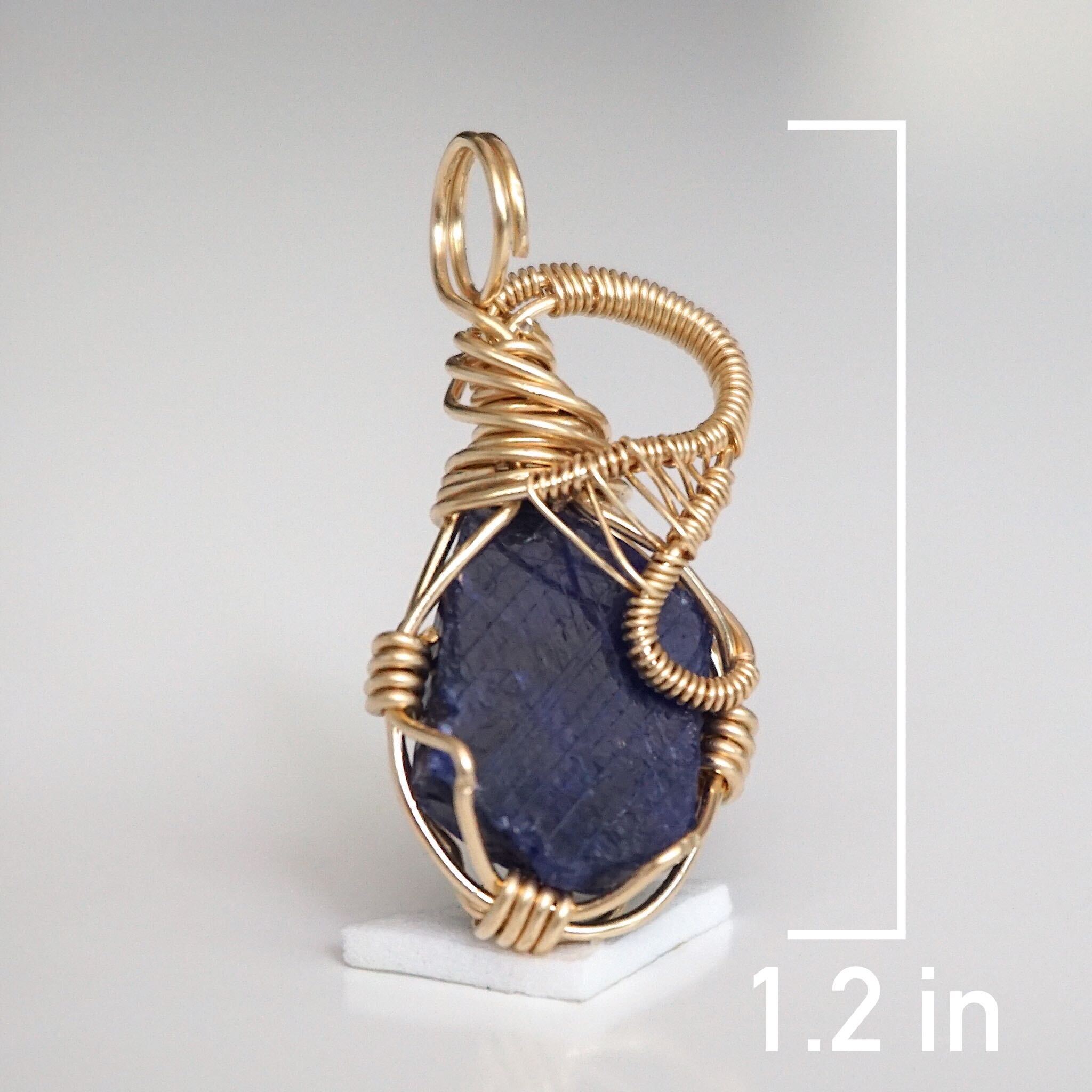 14k Gold Filled Raw Sapphire Pendant Necklace - Elegant Jewelry Gift for Women, Birthday, Anniversary & Special Occasions