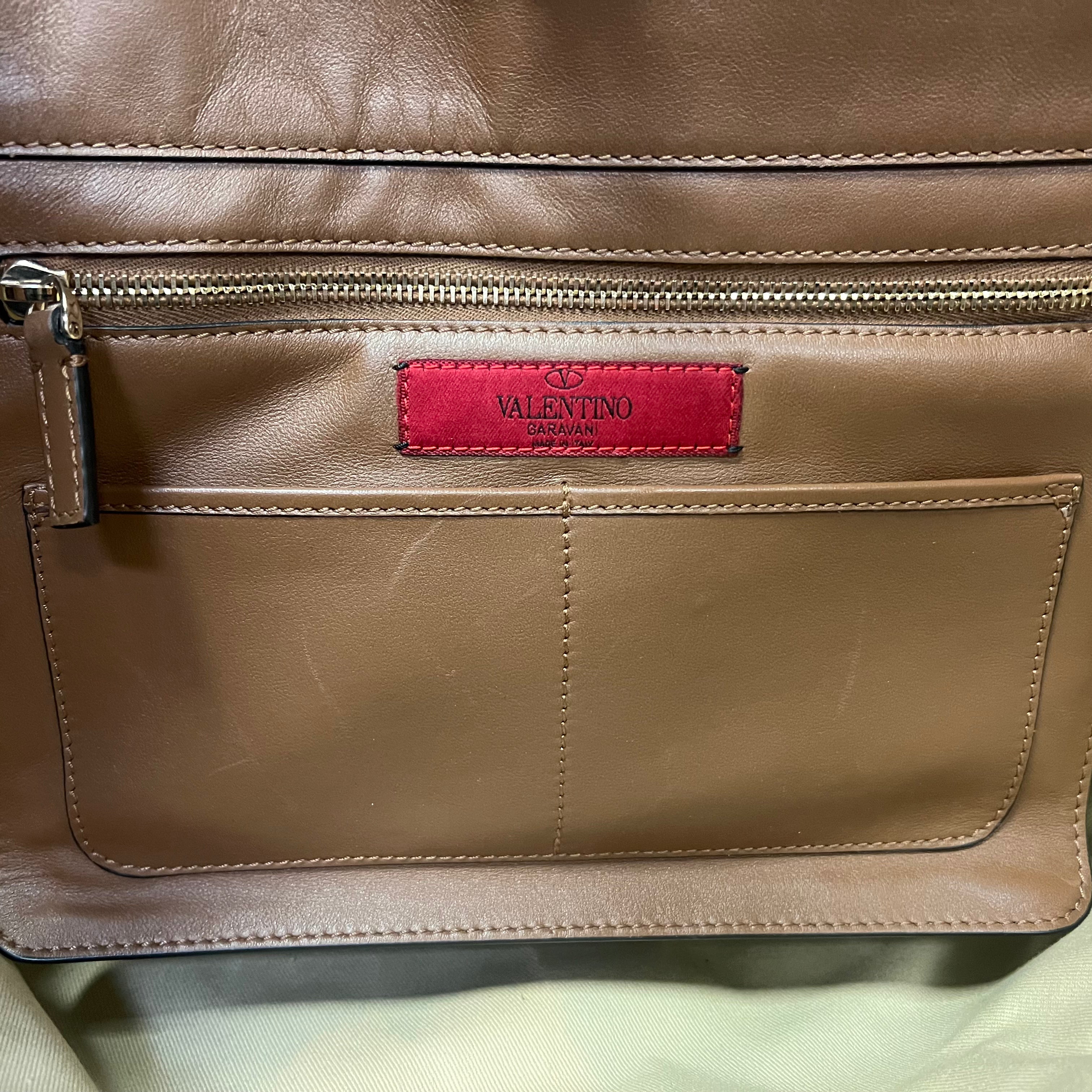 VALENTINO Suede Rockstud Tote Bag in Light Brown - Luxury Designer Handbag for Women, Perfect for Work, Travel and Everyday Use