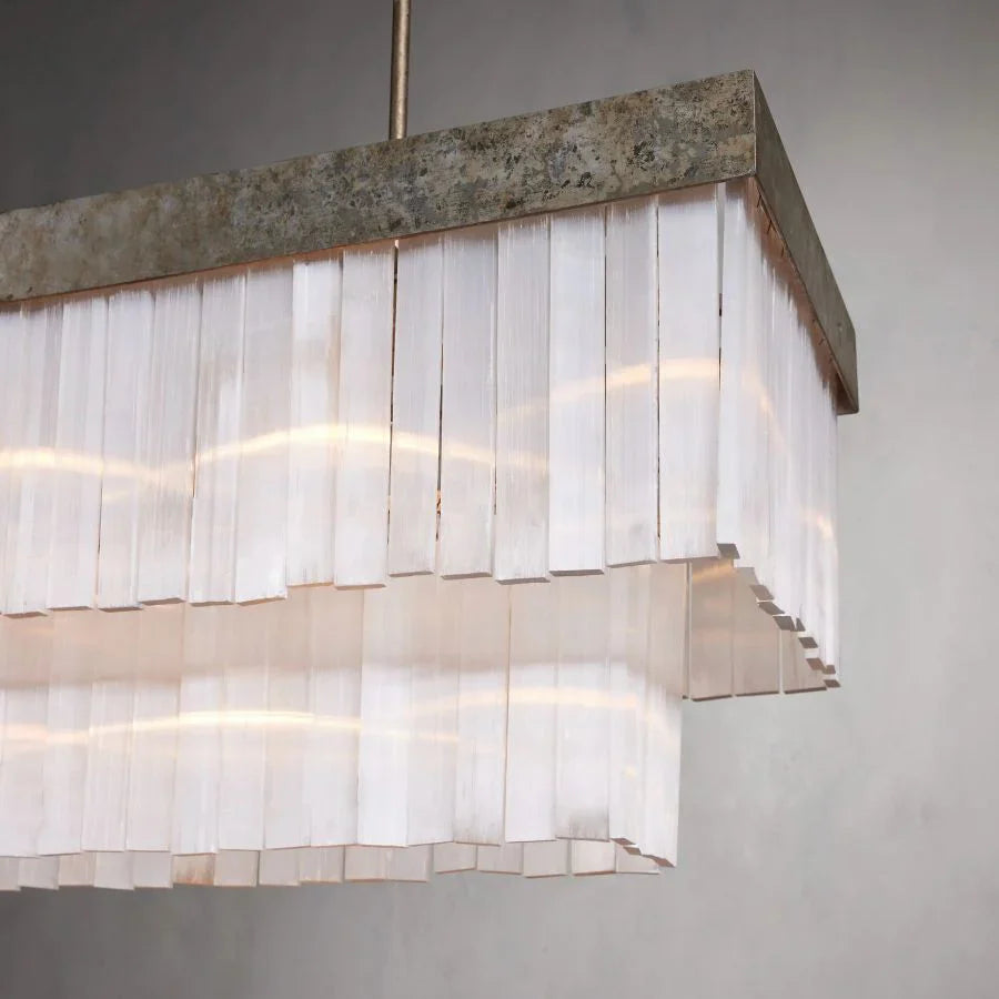 Eden Rectangular Chandelier - Modern Crystal Ceiling Light Fixture for Dining Room, Living Room & Bedroom | Elegant Home Decor Lighting
