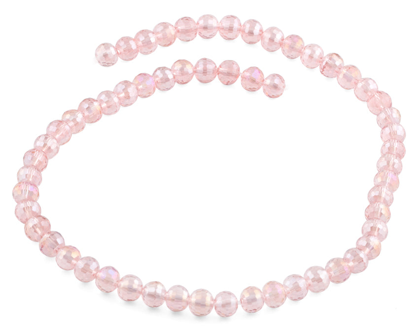 8mm Pink Faceted Round Crystal Beads for Jewelry Making, DIY Bracelets, Necklaces, and Craft Projects – Sparkling Glass Beads for Women’s Accessories and Home Decor