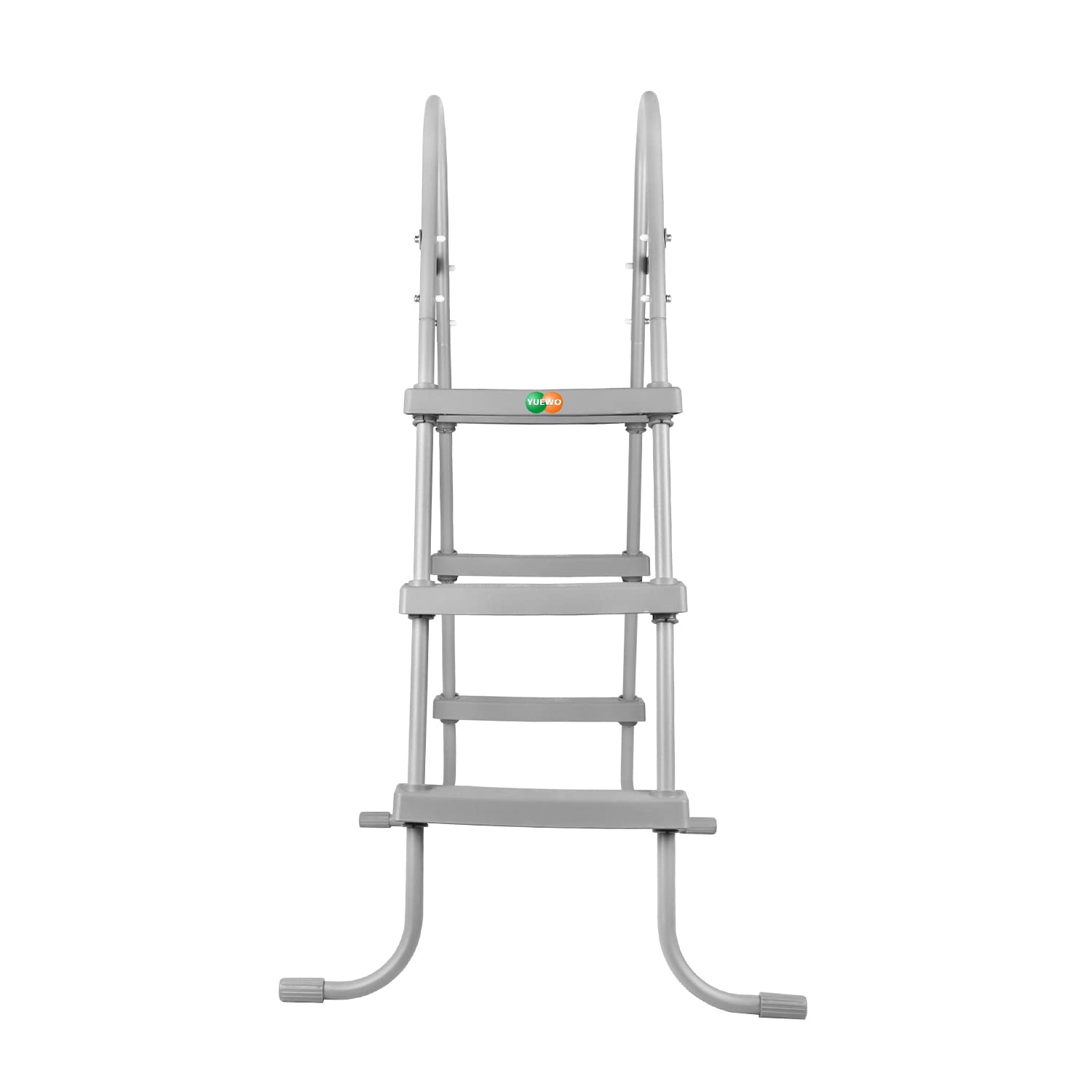 YUEWO 42 Inch 3-Step Steel Frame Above Ground Pool Ladder with Non-Slip Plastic Steps - Heavy Duty Entry/Exit System for Inground & Above Ground Swimming Pools - Perfect for Backyard, Family Use and Summer Outdoor Activities