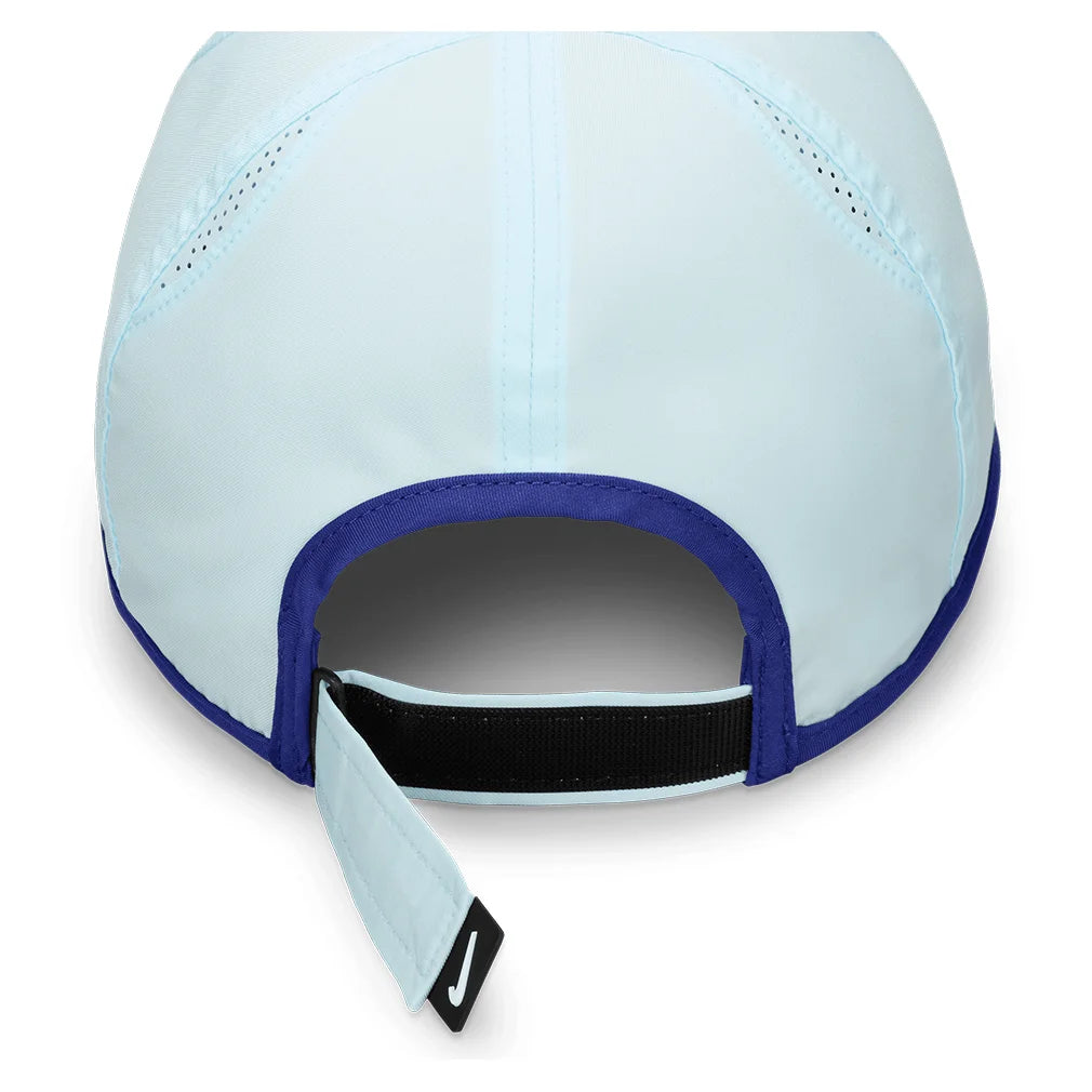 Nike Juniors' Dri-FIT Featherlight Tennis Cap - Moisture-Wicking, Breathable, UV Protection - Glacier Blue/Deep Night - Perfect for Tennis, Running, and Outdoor Sports