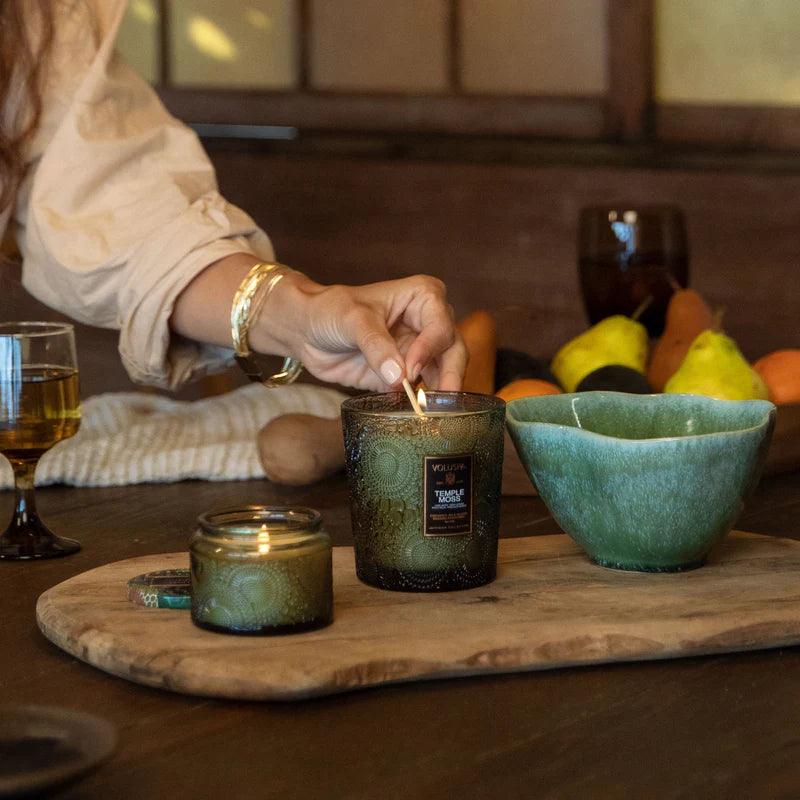 Temple Moss Petite Jar Candle - Natural Soy Wax Scented Candle for Home, Relaxation & Meditation - Perfect for Bedroom, Bath & Yoga Space