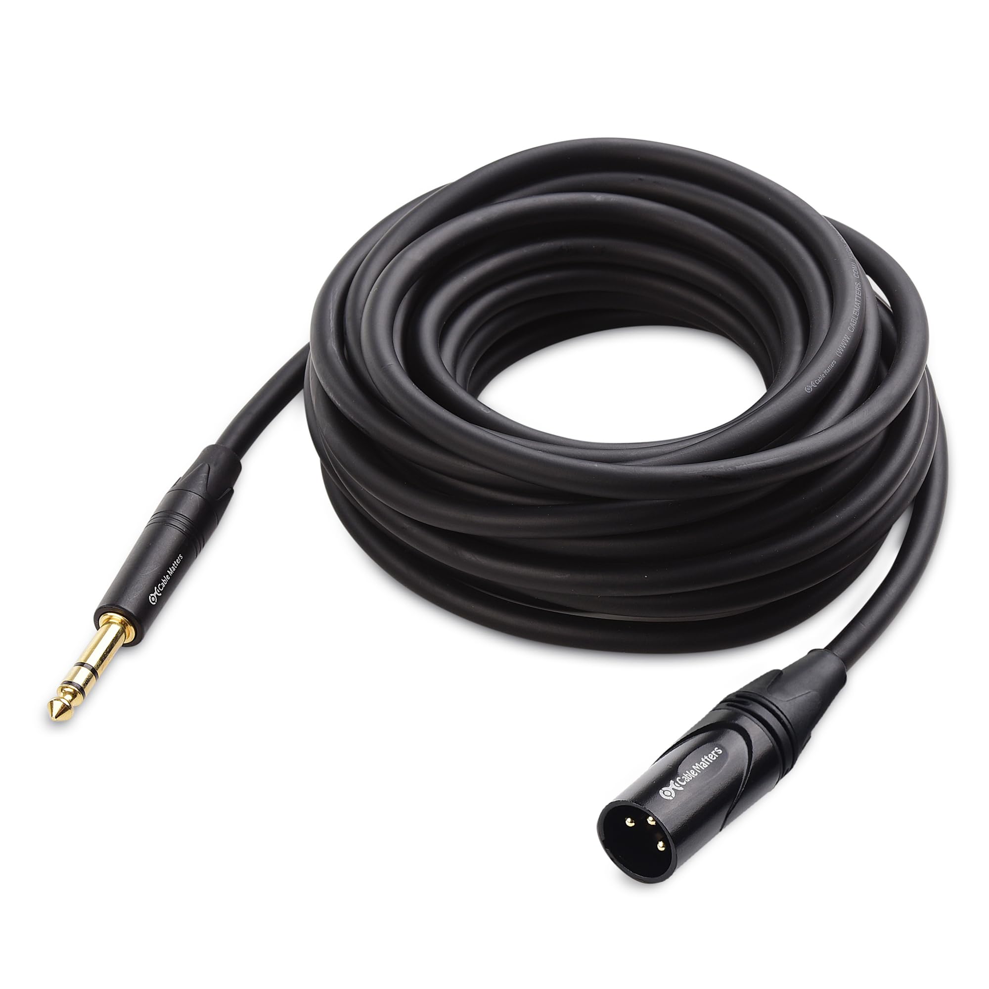 Cable Matters 6.35mm (1/4 Inch) TRS to XLR Male to Male Audio Cable - 25ft Black | Professional Studio Equipment & Live Sound Setup