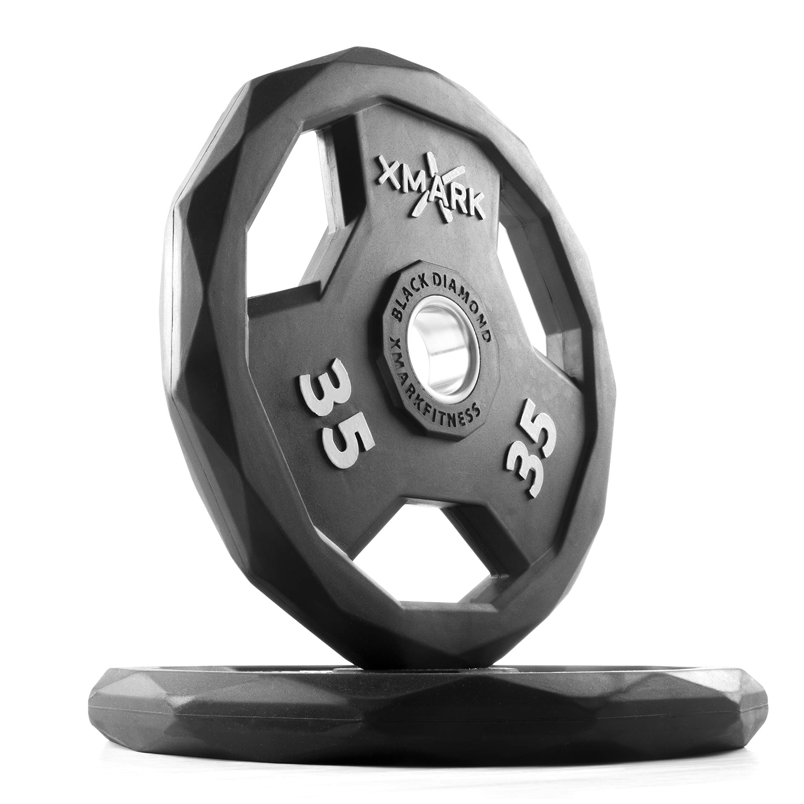 XMark Black Diamond Olympic Weight Plates - Patented Design, Durable & 1-Year Warranty - Perfect for Home Gyms, CrossFit & Strength Training
