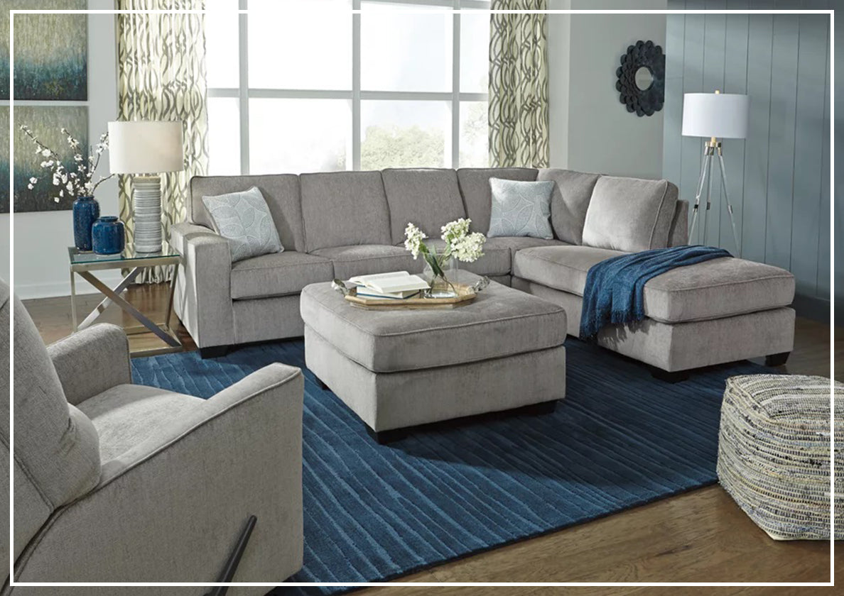 Gio Italia Aster Fabric Full Size Sleeper Sectional with Chaise - Modern Convertible Sofa Bed for Living Room, Guest Room & Small Spaces