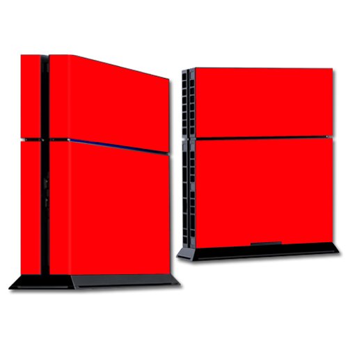 MightySkins PS4 Console Skin Wrap Sticker - Solid Red Protective Vinyl Decal for Sony PlayStation 4 | Customizable Gaming Accessory for Home Entertainment & Gaming Setups