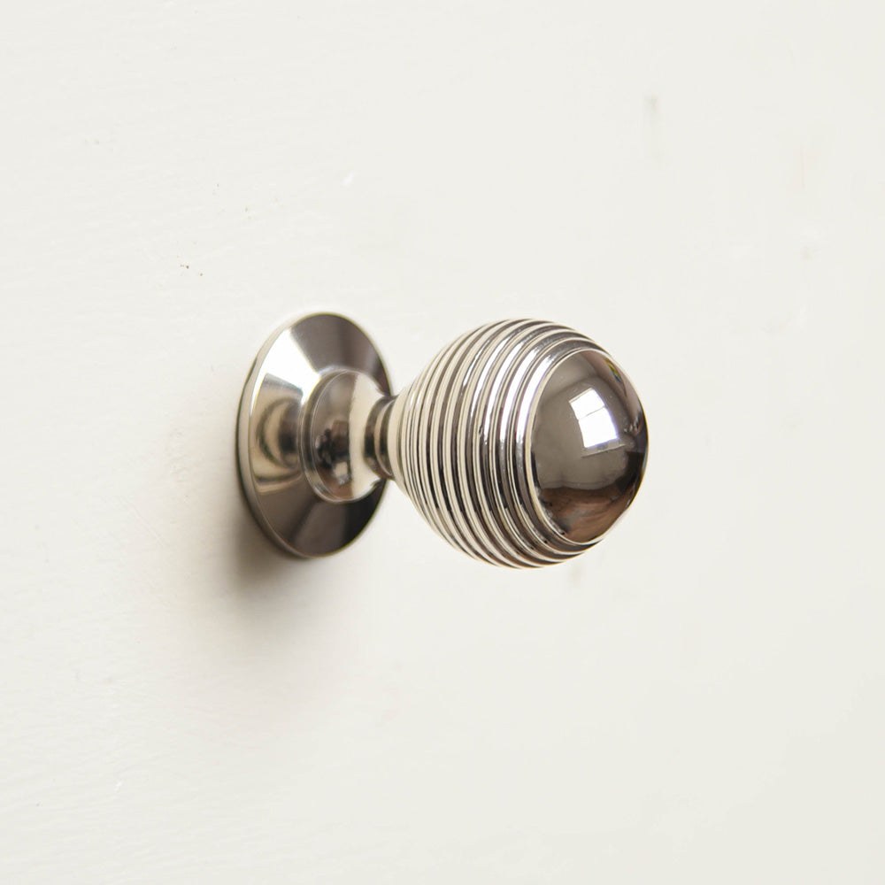 Polished Nickel Reeded Beehive Cabinet Knob - Vintage Style Drawer Pulls for Kitchen Cabinets, Dressers & Furniture - Perfect for Home Decor & DIY Projects