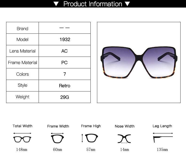 Big Square Oversized Sunglasses for Women - Black Designer Gradient Polarized UV Protection - Fashionable & Trendy Shades for Beach, Driving & Outdoor Activities