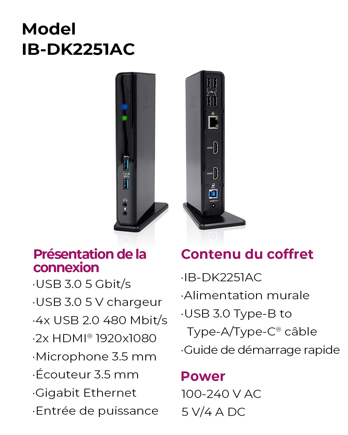ICY BOX 11-in-1 USB-C Docking Station with Dual HDMI, Gigabit Ethernet & 6 USB 3.0 Ports - DisplayLink Certified Laptop Dock (Model IB-DK2251AC) - Perfect for Home Office, Remote Work & Multi-Monitor Setup