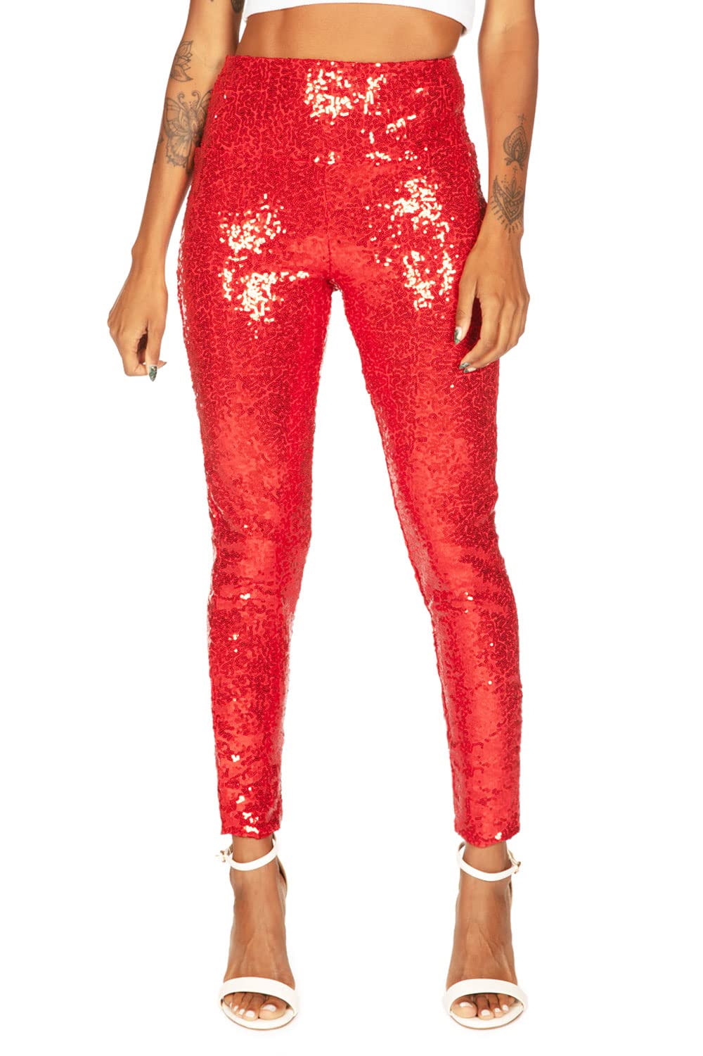 Shiny Sequin Leggings for Women - Sparkly Party Pants for Christmas, New Year & Festive Occasions | Tipsy Elves Holiday Outfits & Nightclub Wear