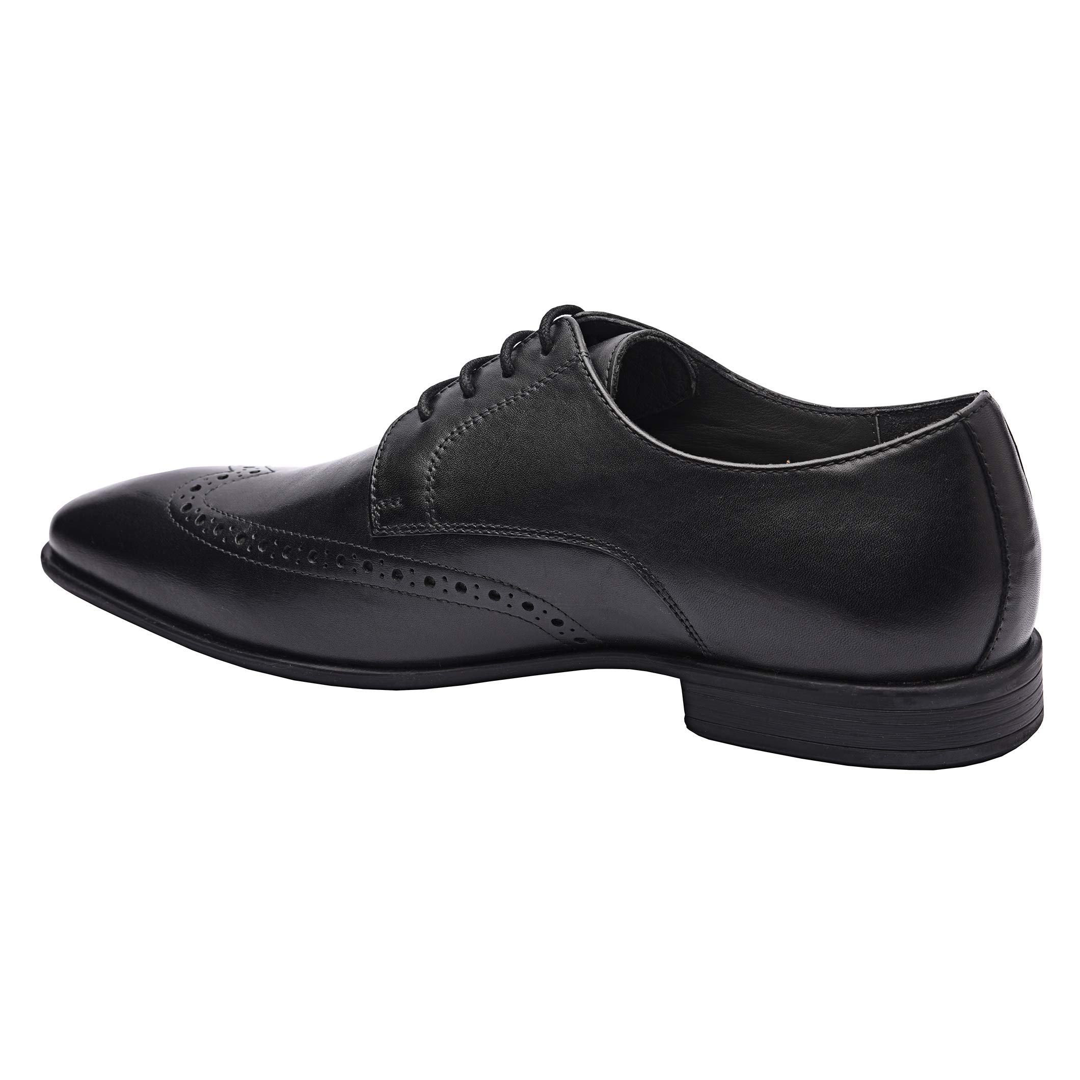 Andre Genuine Leather Men's Wingtip Oxford Dress Shoes - Comfortable Lace-Up Low Heel Shoes with TPR Sole | Perfect for Business, Office, Wedding & Formal Occasions