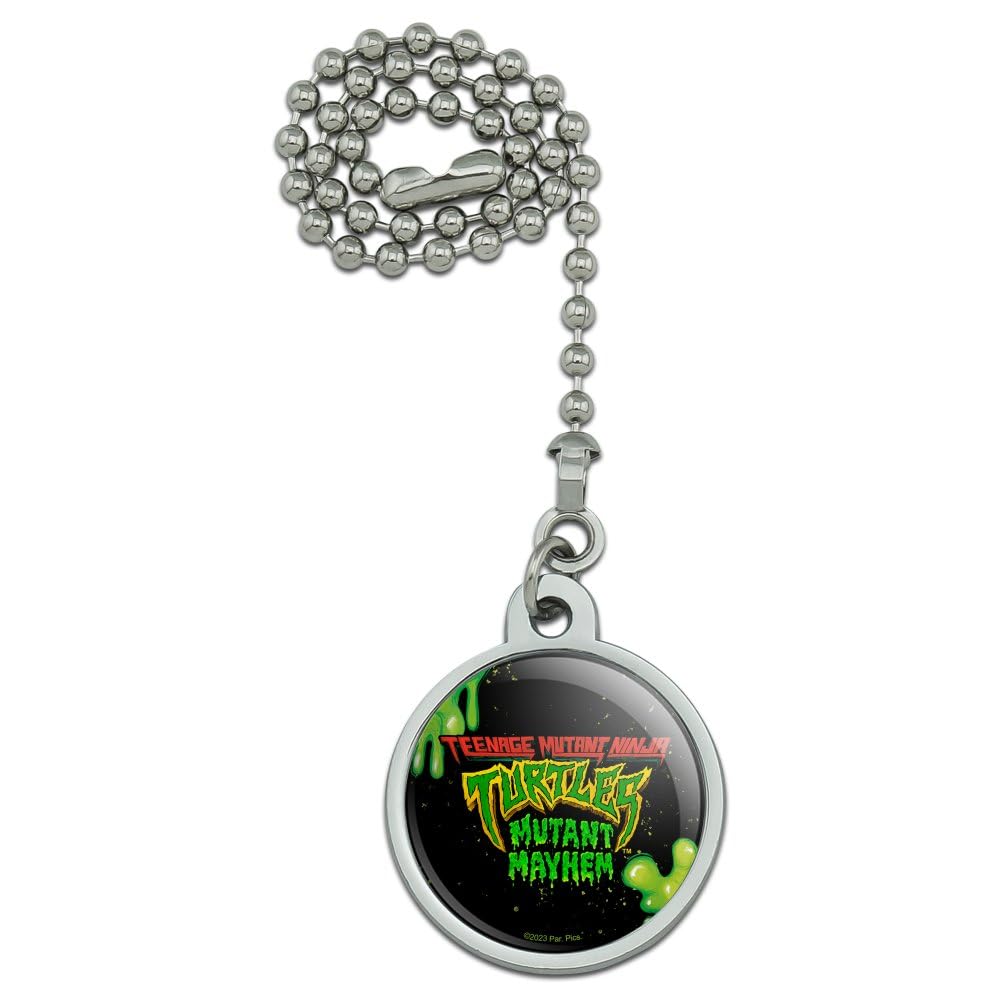 TMNT Mutant Mayhem Logo Ceiling Fan Light Pull Chain - Decorative Novelty Fan Accessory for Teenage Mutant Ninja Turtles Fans, Perfect for Bedroom, Game Room and TMNT Themed Decor