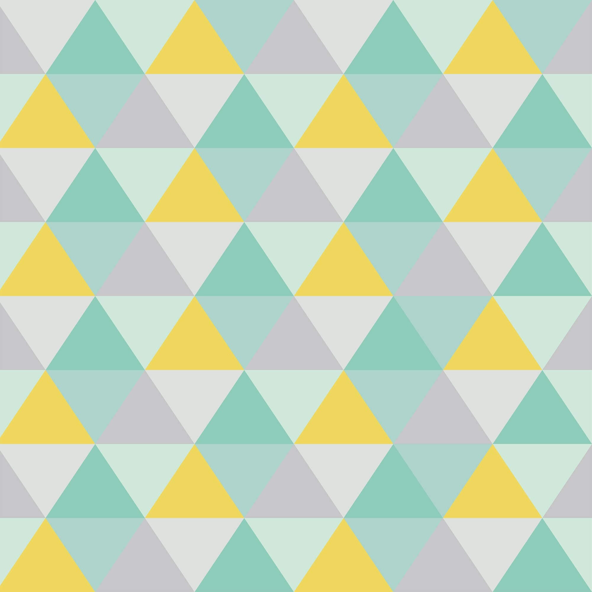 Green Triangles Geometric Peel and Stick Removable Wallpaper - Self-Adhesive Decorative Wall Covering for Bedroom, Living Room & Nursery Decor