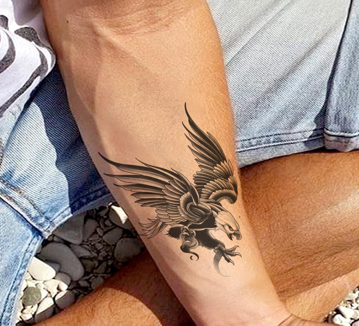 Waterproof Temporary Tattoo Stickers for Men & Women - 3D Realistic Flowers, Butterflies, Stars, Wolves & Armband Designs (21x15cm) | Perfect for Parties, Festivals, Cosplay & Body Art | KT-035