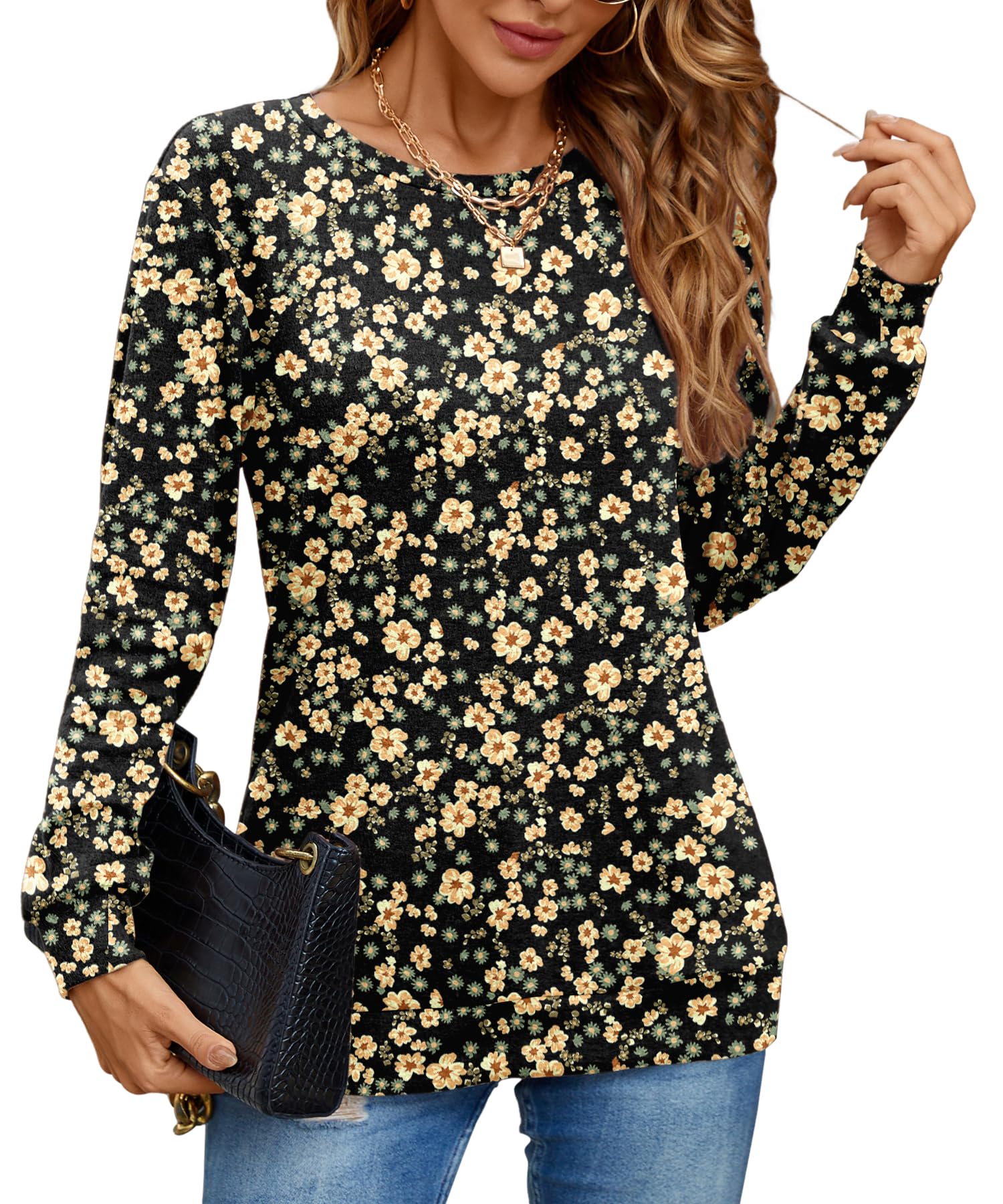 Women's Long Sleeve Tops - Casual Crew Neck Shirts & Dressy Tunic Blouses for Work, Office & Everyday Wear | Comfortable & Stylish Women's Fashion Tops