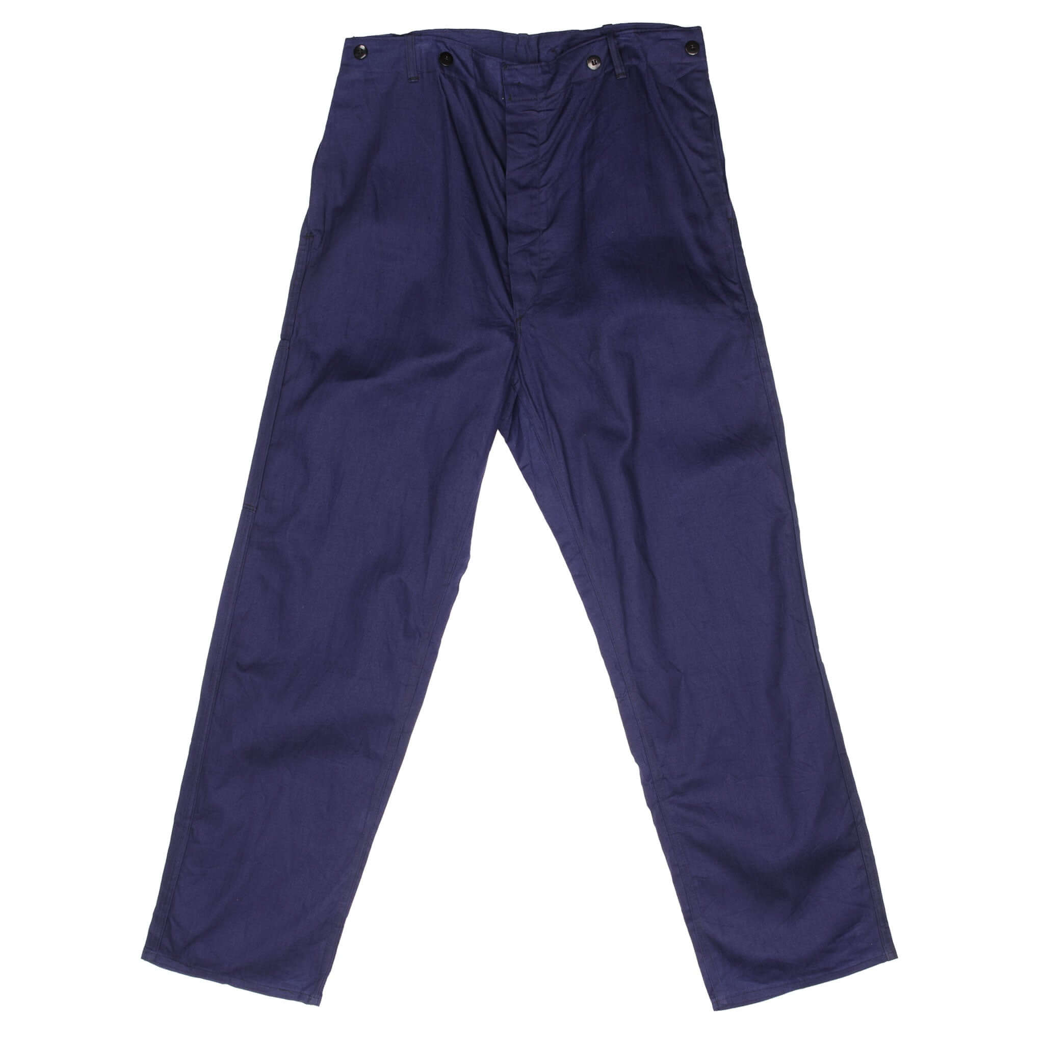Vintage French Workwear Blue Sanforized HBT Trousers Pants 1960s - Size 35x32 - Deadstock - Perfect for Retro Fashion & Vintage Outfit Styling