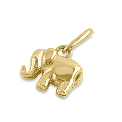 14K Solid Yellow Gold Small Elephant Pendant Necklace - Dainty Animal Jewelry Gift for Women, Perfect for Birthday, Anniversary & Everyday Wear