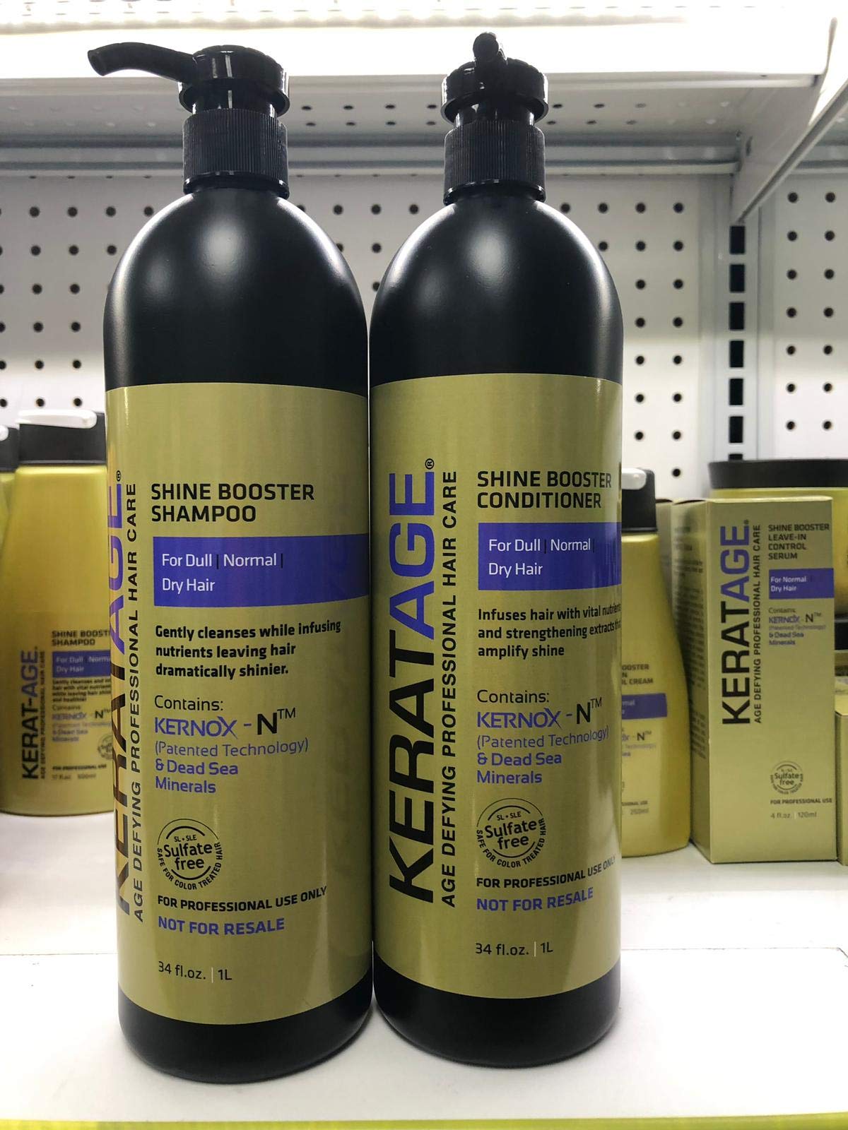 Keratage Shine Booster Shampoo & Conditioner Set - 34oz for Smooth, Glossy Hair - Perfect for Daily Hair Care & Salon-Quality Results at Home