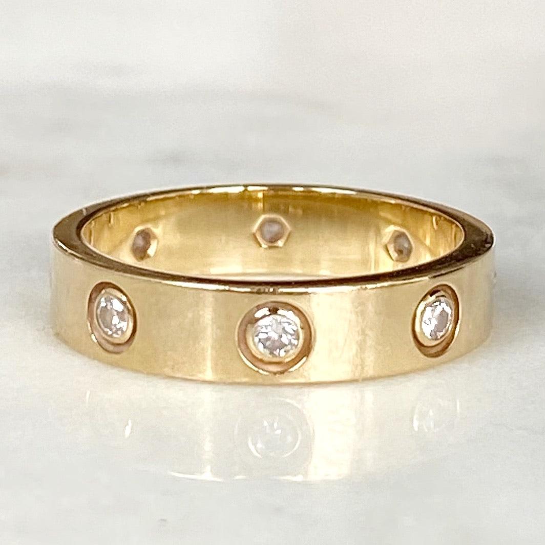 Cartier 18K Yellow Gold Love Ring with 8 Diamonds - Size 49 | Luxury Wedding Band, Anniversary Gift for Her, Romantic Jewelry for Special Occasions