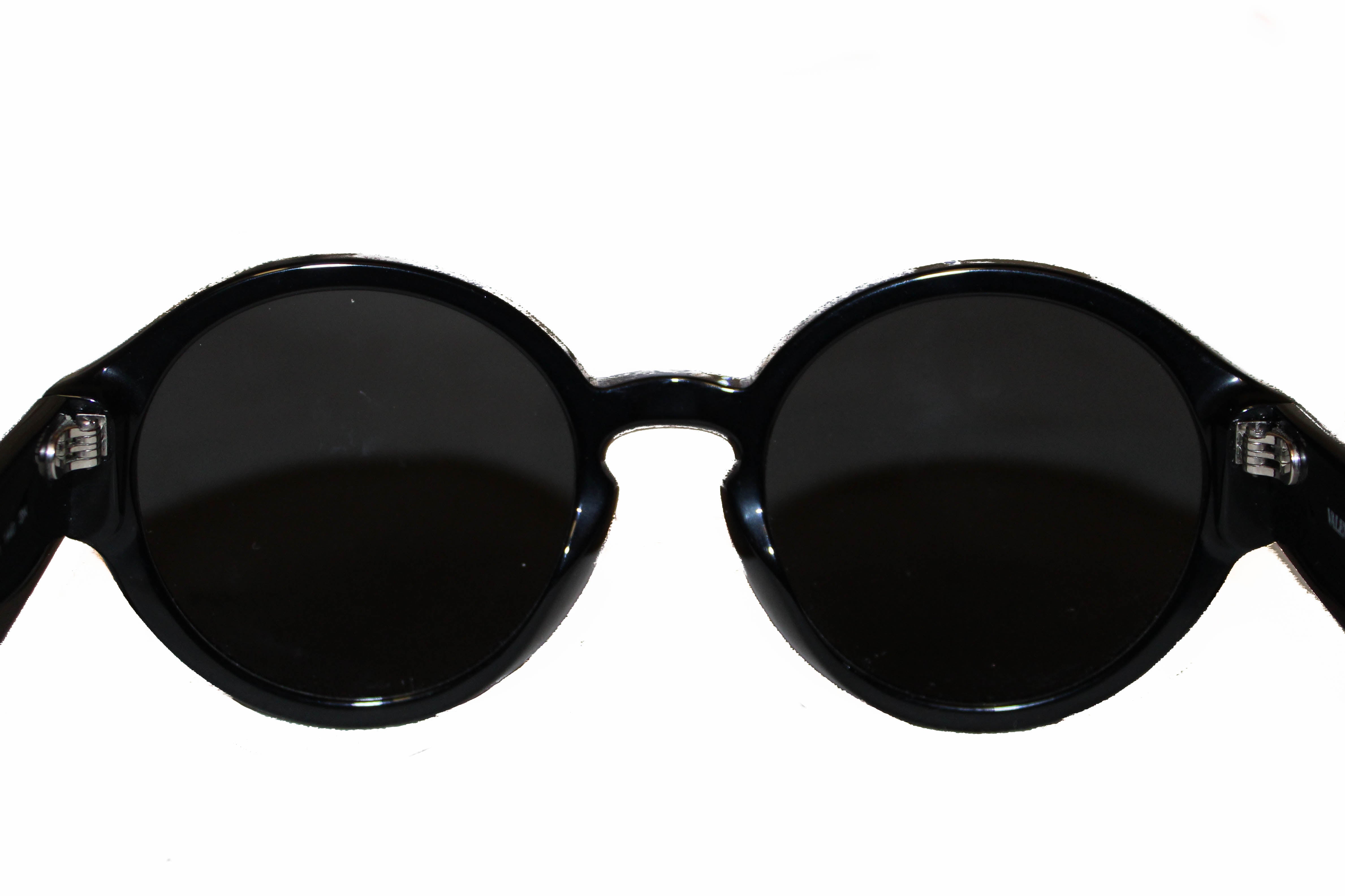 Authentic Valentino VA4047 Black Rockstud Round Sunglasses for Women - Luxury Designer Shades for Fashion & Sun Protection - Perfect for Beach, Driving & Outdoor Activities