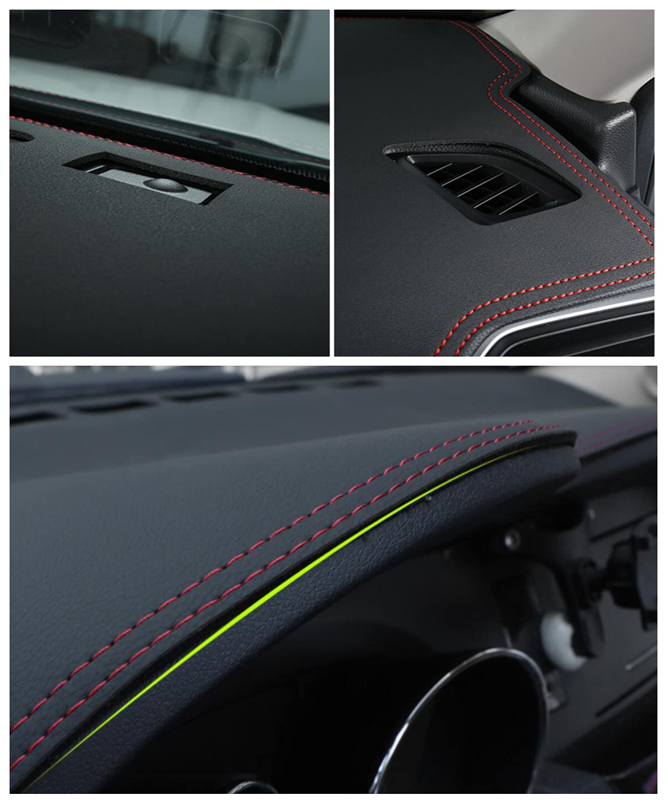 Premium Black Leather Car Dashboard Tray Cover for Toyota Camry 2018-2022 | Non-HUD Compatible | Anti-Slip Dash Pad Protector for Enhanced Driving Comfort