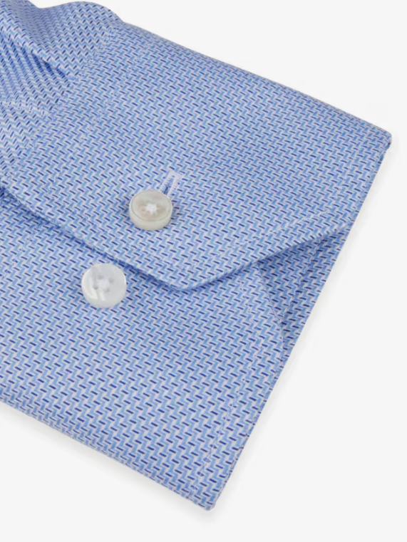 Premium STENSTROMS Blue Woven Dress Shirt for Men - Formal Business Attire & Office Wear | Perfect for Weddings, Interviews & Professional Events