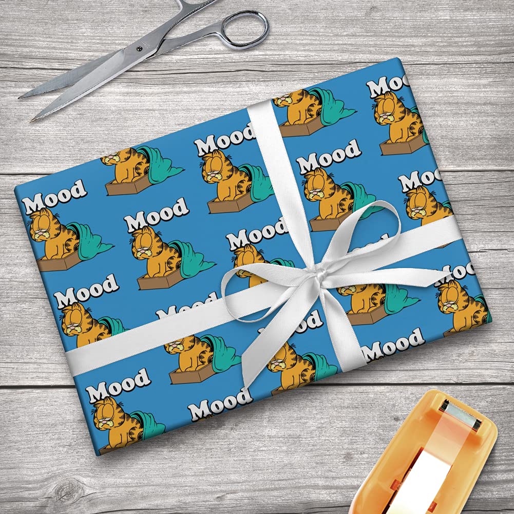 Garfield Mood Gift Wrap Wrapping Paper Rolls - Fun Cartoon Design for Birthday, Christmas & Party Presents | GRAPHICS & MORE