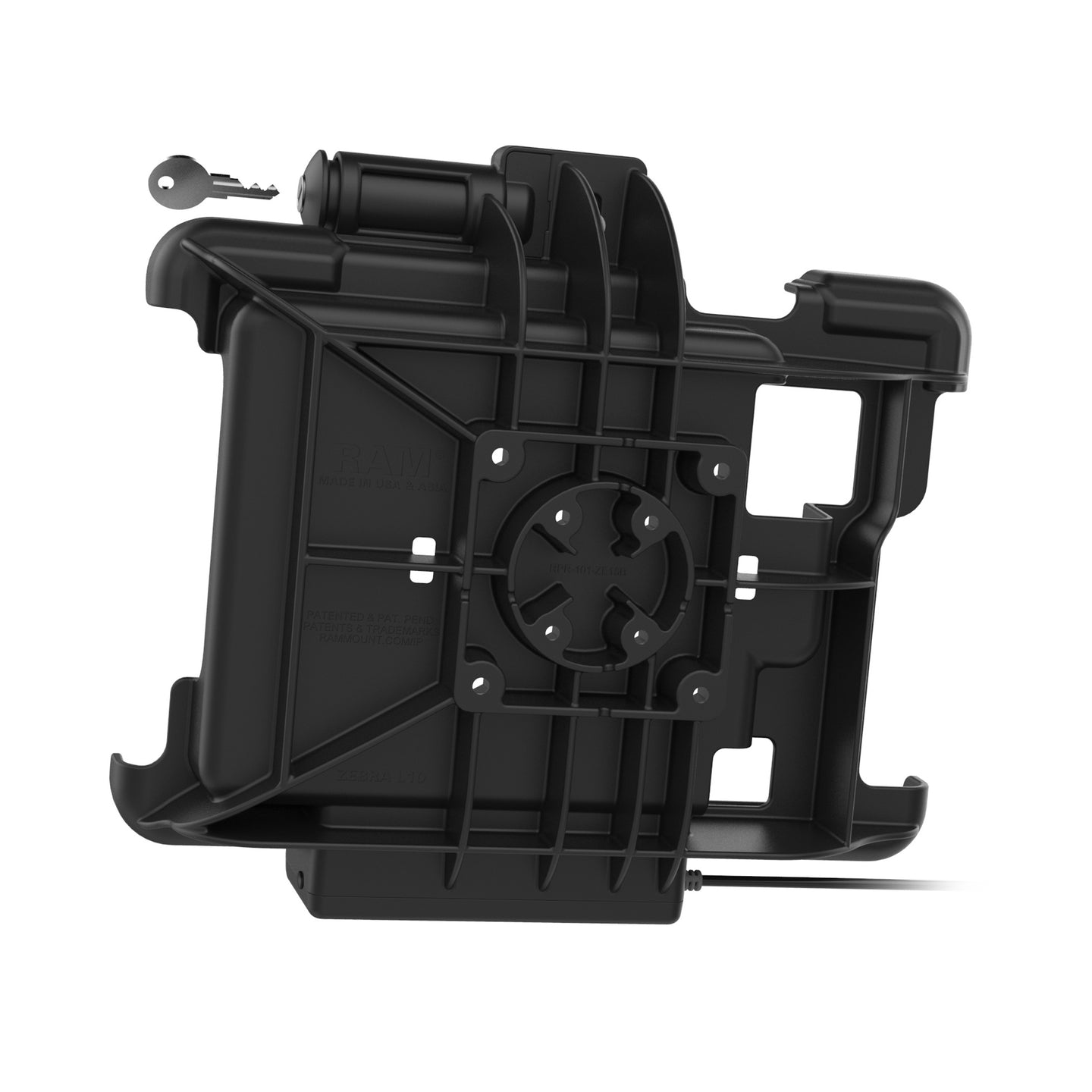 GDS® Key Locking Powered Dock for Zebra XSLATE L10 (RAM HOL ZE15PKLU) - Secure Charging Station for Rugged Tablet in Warehouse & Retail Environments