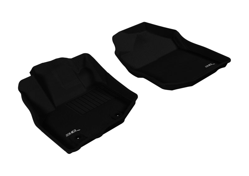 3D MAXpider Custom Fit All-Weather Floor Mats for 2009-2013 Honda Fit Kagu (1st Row) - Black - Durable & Easy to Clean Car Mats for Daily Commute & Road Trips