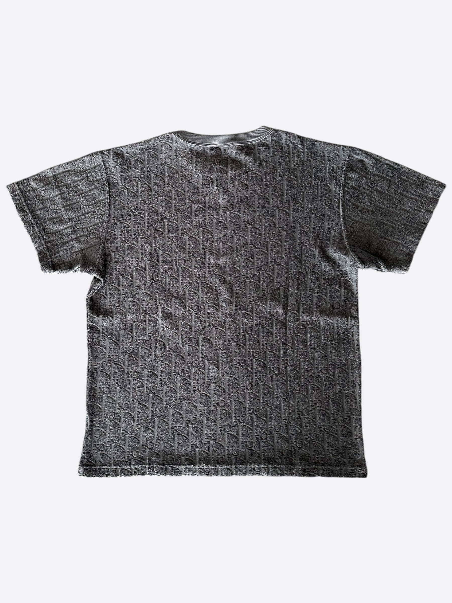 Dior Grey Oblique Logo Cotton T-Shirt for Men - Casual Luxury Streetwear for Everyday Wear & Fashion Outfits