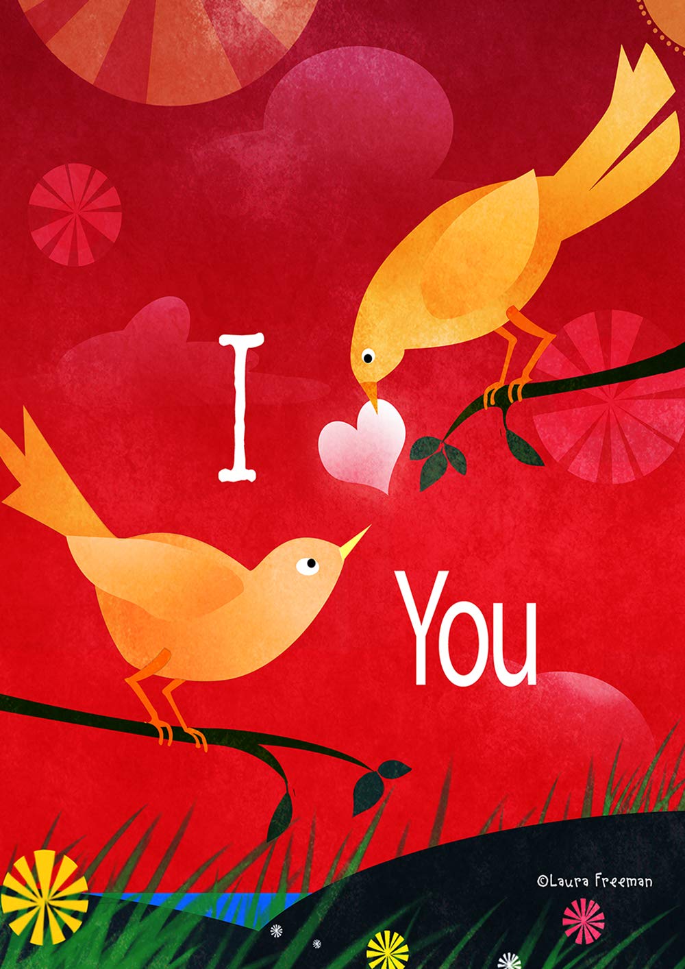 Toland Home Garden 1012276 Double Sided Valentine's Day Birds Flag - 28x40 Inch Outdoor Yard Decoration for House, Garden & Porch | Perfect for Valentine's Day, Spring Decor & Outdoor Festive Display