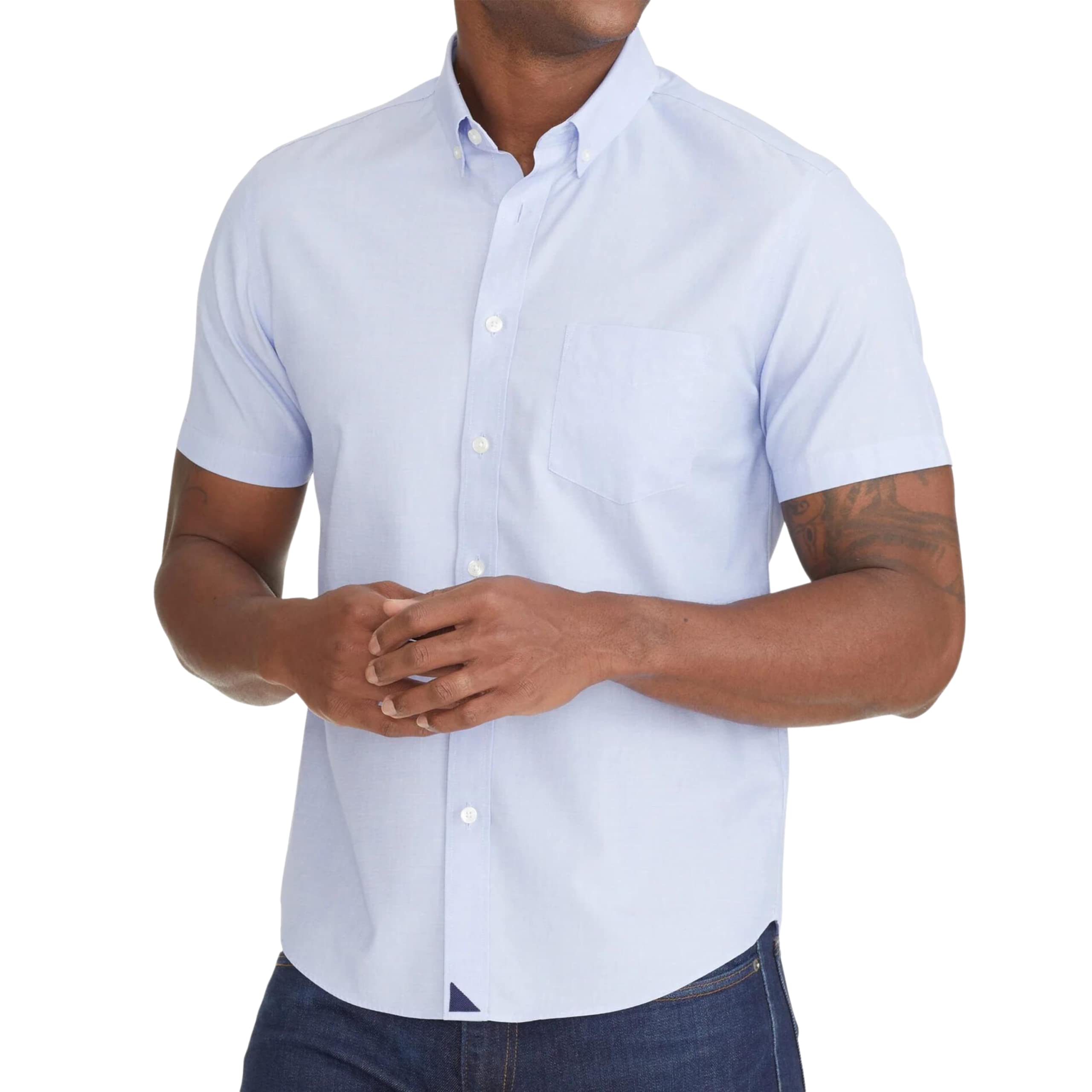 UNTUCKit Hillstowe Wrinkle Free Men's Short Sleeve Casual Shirt - Perfect for Office, Travel & Everyday Wear