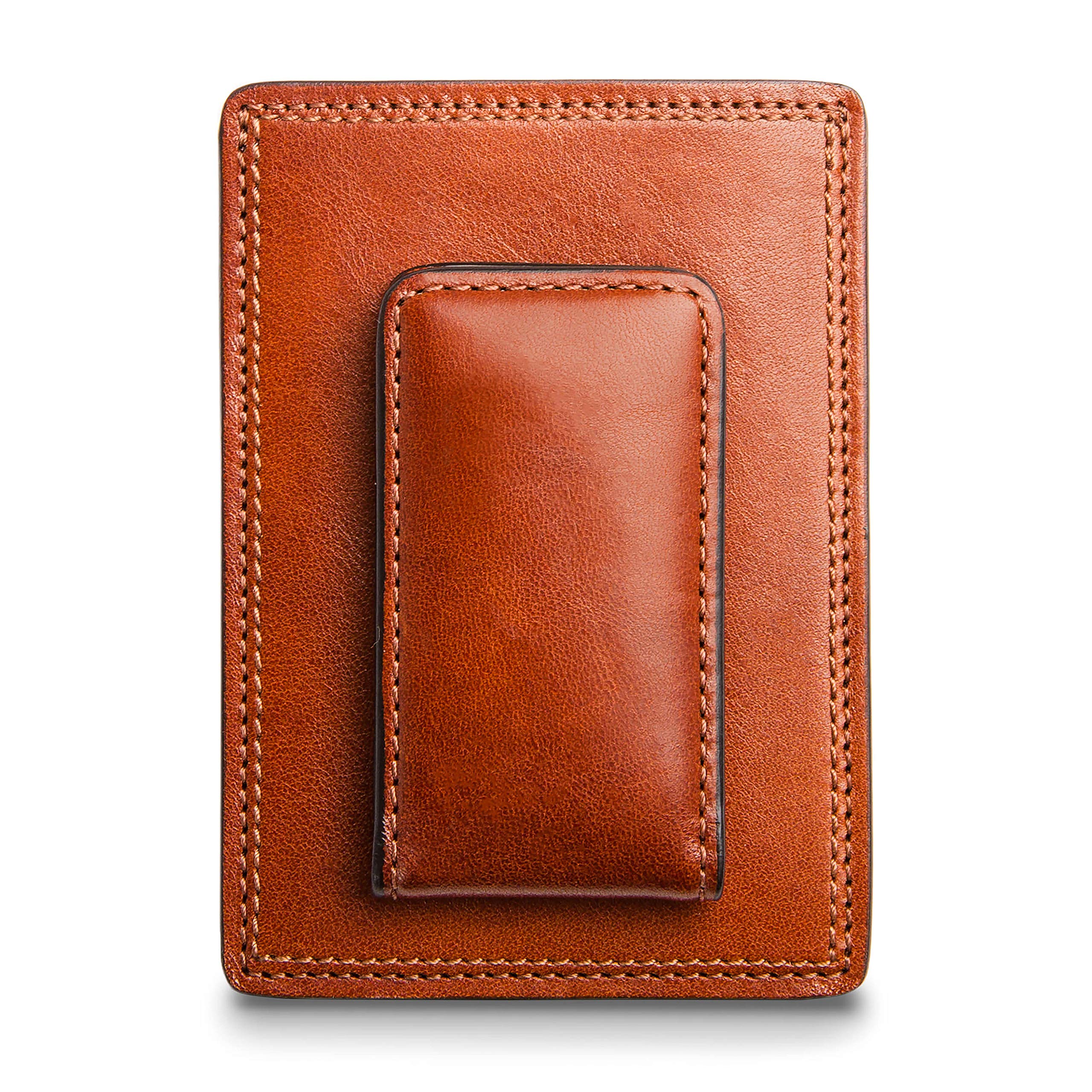 Premium Men's Leather Card Holder Wallet with Magnetic Money Clip - 3 Card Slots & Top Loading Cash Pocket - Full Grain Tanned Leather for Front Pocket Carry - Gift Ready Packaging in Amber Brown - Perfect for Everyday Use, Business Travel & Minimalist Lifestyle