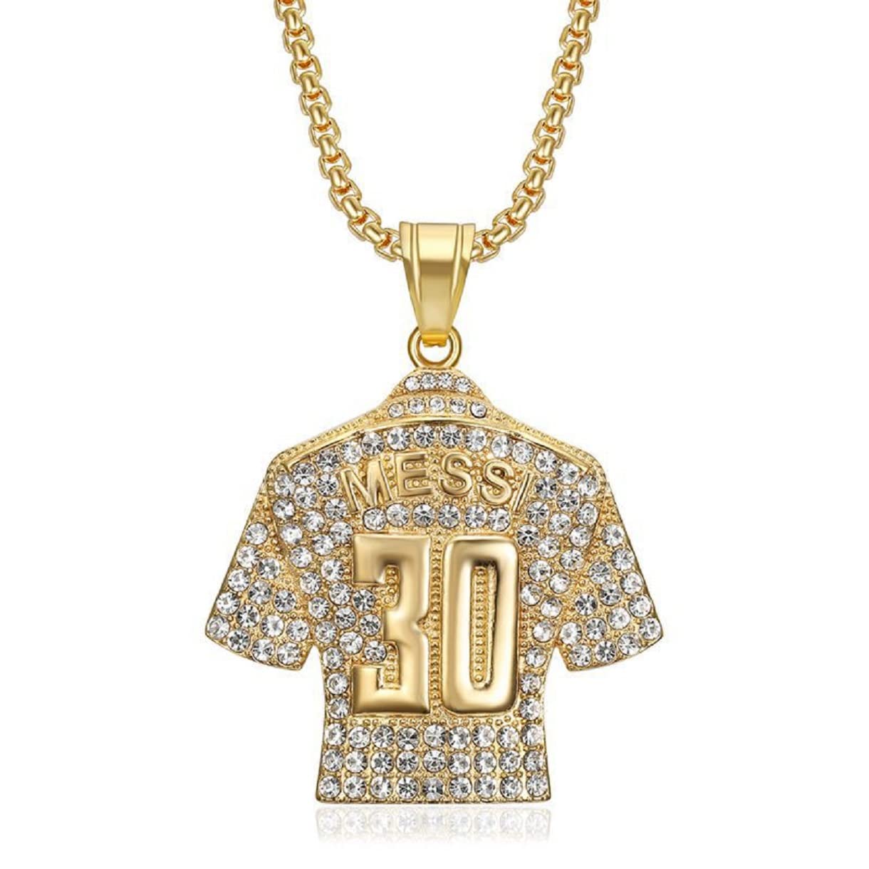 Number 30 Soccer Jersey Pendant Necklace for Men - Hip Hop Sports Jewelry with Lucky Number 30 - Punk Football Player Gift for Soccer Fans - Perfect for Game Day, Streetwear & Hip Hop Fashion