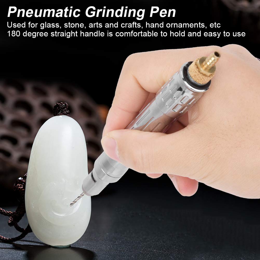 Air Micro Die Grinder - High Power Saving Pneumatic Grinding Tool with 180° Straight Handle for Glass, Stone & Metal | Perfect for Jewelry Making, DIY Crafts & Precision Polishing